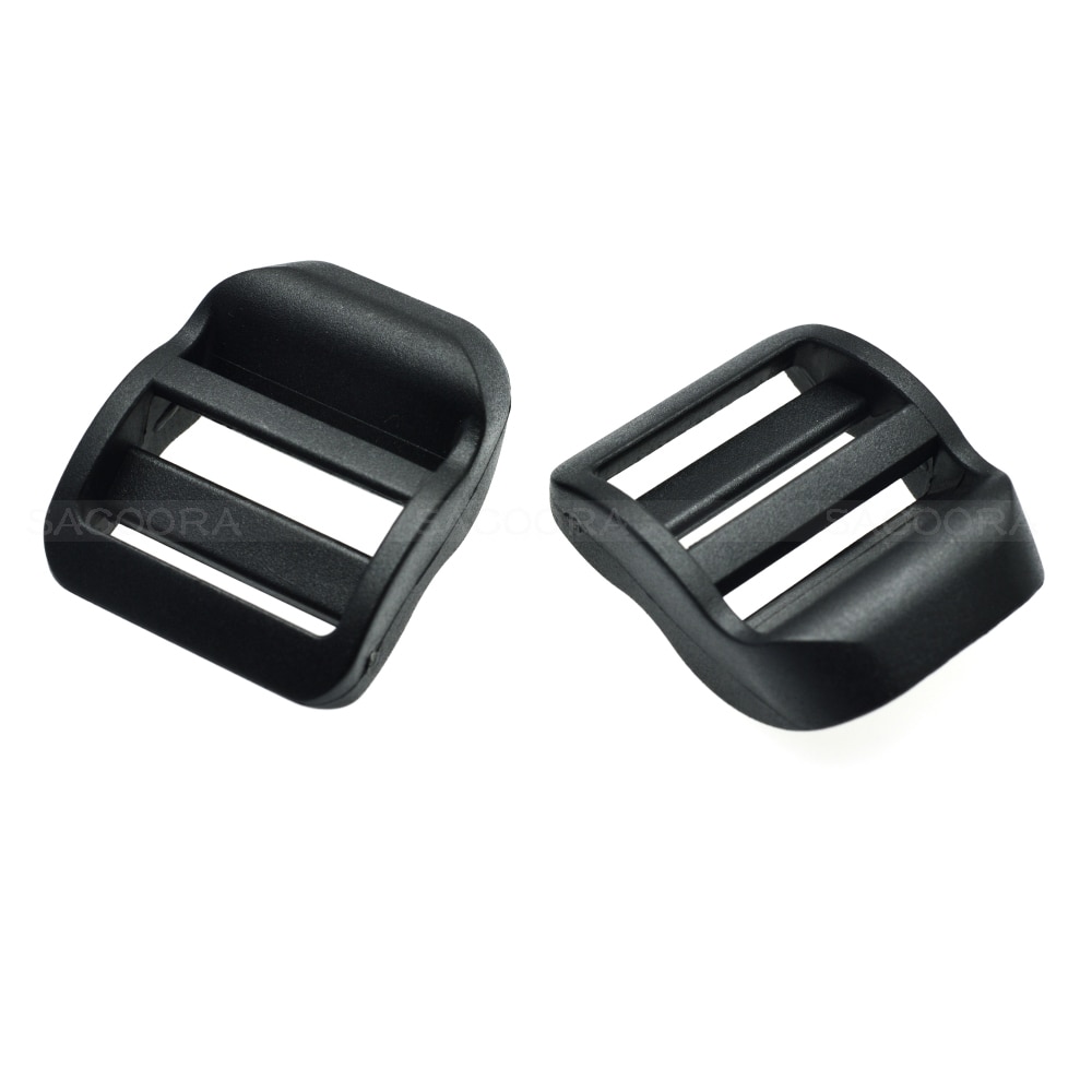 1pcs/pack Pack 1" Plastic Ladder Lock Slider Buckle Adjustable Black for Backpack Straps