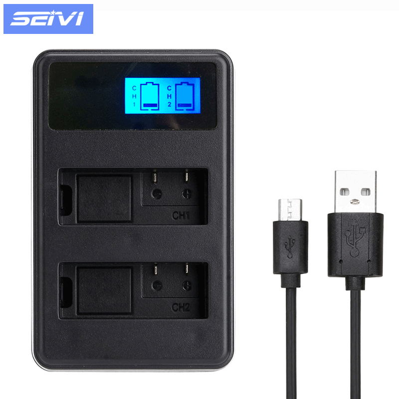 DSTE DB-110 Kit Caricabatterie Per Ricoh WG-6, GR III, G900 – 2 Batterie + Power Bank 5000mAh + Caricatore LCD