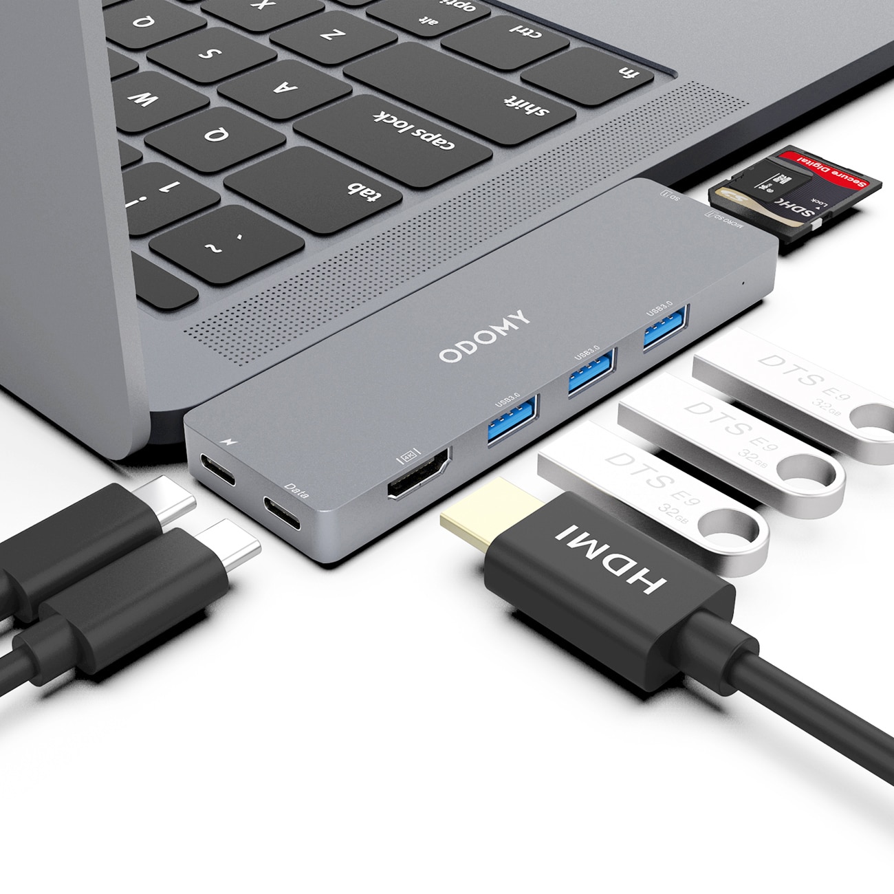 8 in 1 usb-c hub multi-port adapter til macbook pro multiport dock adapter til apple macbook pro 13 " & 15 "