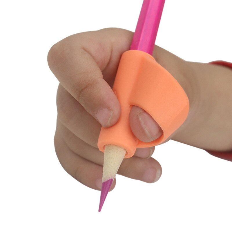 3 Pcs Silicone Pencil Grips Handwriting Aid School Supplies Stationery Ergonomic Posture Correction Pen Holder: Random 2