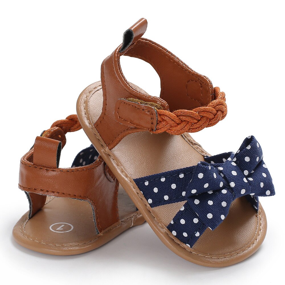 Peuter Meisje Baby Baby Boog-Knoop Sandalen Zomer Canvas Mocassin Schoenen Prewalker Gevlochten Schoenveter Denim Schoenen: C / 0-6 months