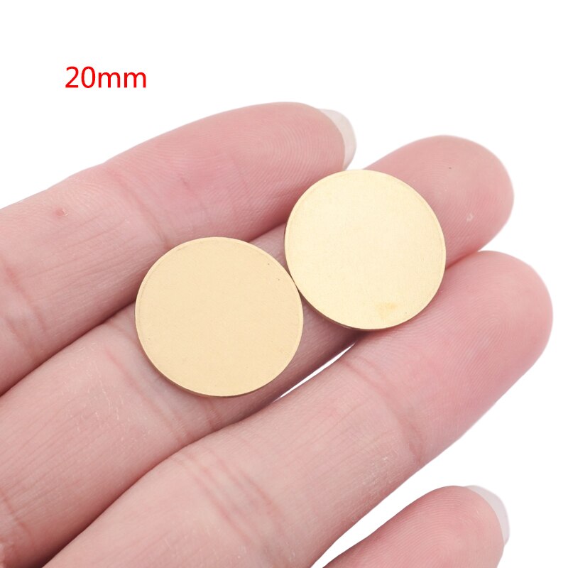 10 Uds. De dijes de disco de latón crudo de 30mm de diámetro con estampado de Metal en blanco sin agujeros, accesorios para fabricación de collares colgantes: 20mm