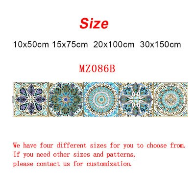 Blau Mandala Streifen Fliesen Aufkleber Küche bad boden dekoration tapete Wasserdicht self-adhesive hause renovierung aufkleber: MZ086B / 10x50cm