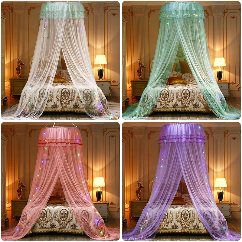 Romantische Klamboe Voor Tweepersoonsbed Single-Deur Dome Opknoping Bed Gordijn Prinses Mug Bed Netting Canopy Meisjes Kamer decor