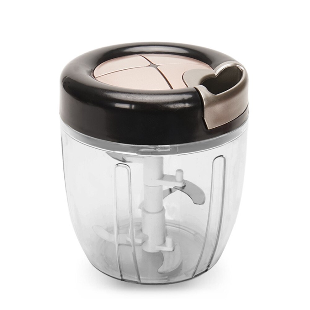 Original Manual Fruit Chopper Hand Pull Food Onion Cutter Nuts Grinder Shredder: Black rose gold 5