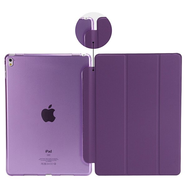 For iPad 9.7 Case Magnetic Pu Leather Stand Smart Cover for iPad 5 6 Air 1 2 5th 6th Generation With Stylus Pen+Film: Slim9.7-Purple