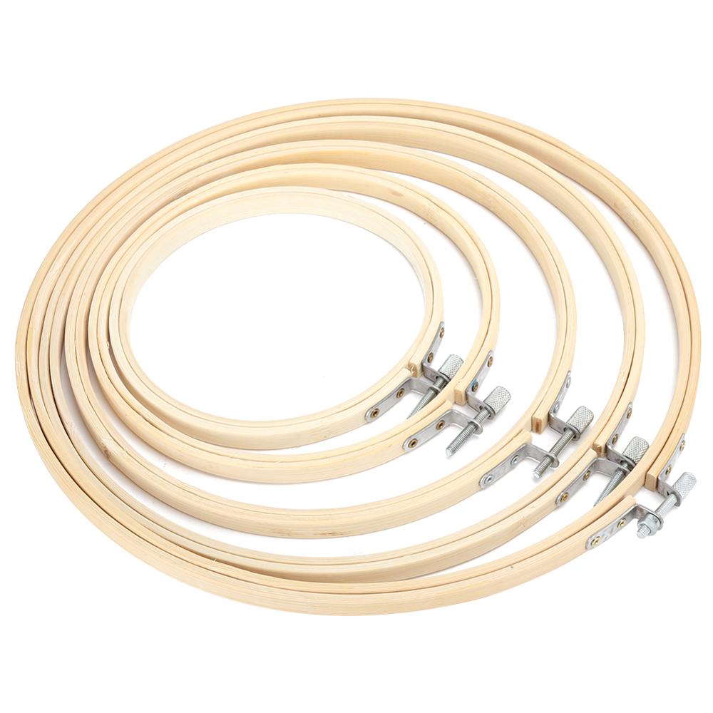 5Pcs Round Embroidery Hoops Cross Stitch Frame Ring Loop Bamboo Composite Hand Sewing Tools