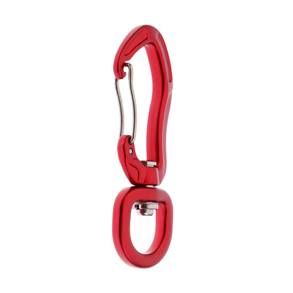 Aluminium 400KG Swivel Carabiner Hanging Connector Rock Climbing Camping Eye Snap Hook Red for Outdoor Safety Camping Equipment