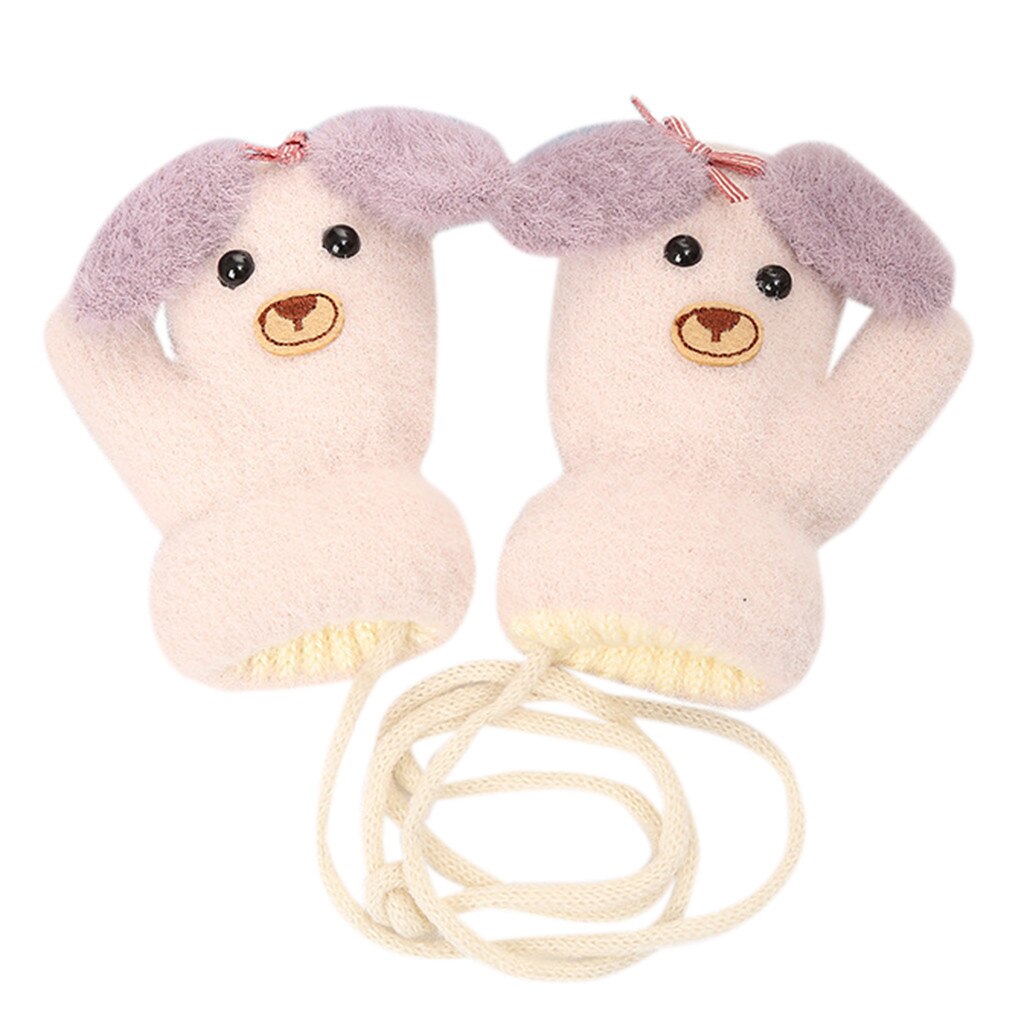 Inverno animali bambini guanti bambini bambini ragazzi ragazze inverno simpatico cartone animato animale caldo maglia guanti spessi Детские Варежки: G