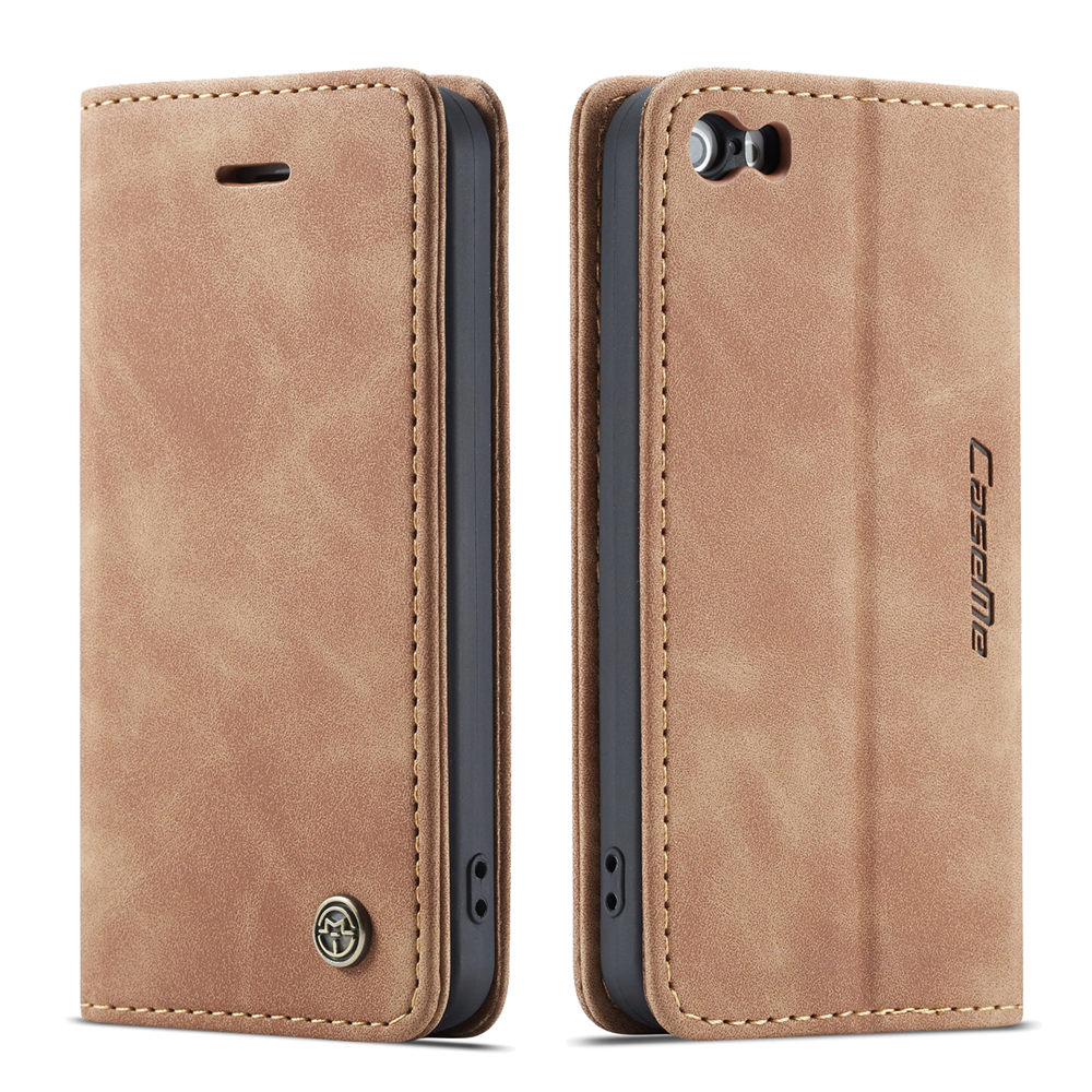 Magnetic Flip Leather Phone Case For iPhone 5 5S SE Capa Credit Card Slot Wallet Cover For iPhone 5S Funda: black / For iPhone 5s