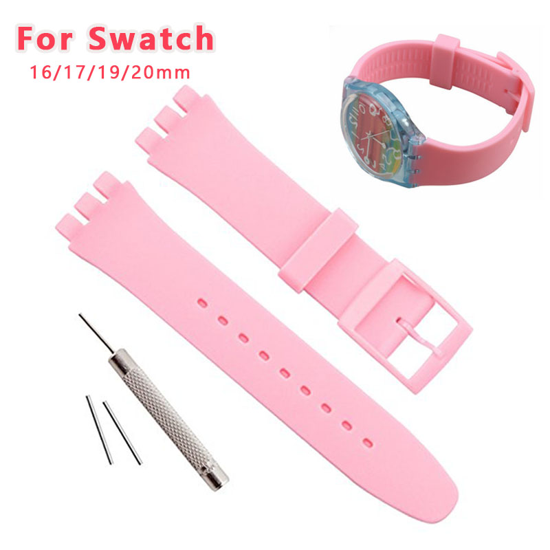 Voor Swatch Band Jelly Siliconen Rubber Horloge Band Gesp 16mm 17mm 19mm 20mm Sport Armband Vervanging waterdichte Accessoires