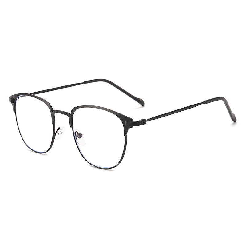 unisex square Plain glasses for men women Metal frame glasses for party eyeglasses Gentle Black eyebrow frame: black