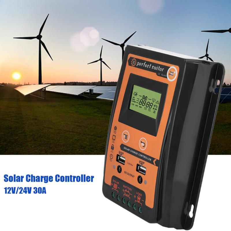 Laadregelaar 12V 24V 30A 50A 70A Mppt Solar Laadregelaar Zonnepaneel Battery Regulator Dual Usb Lcd display