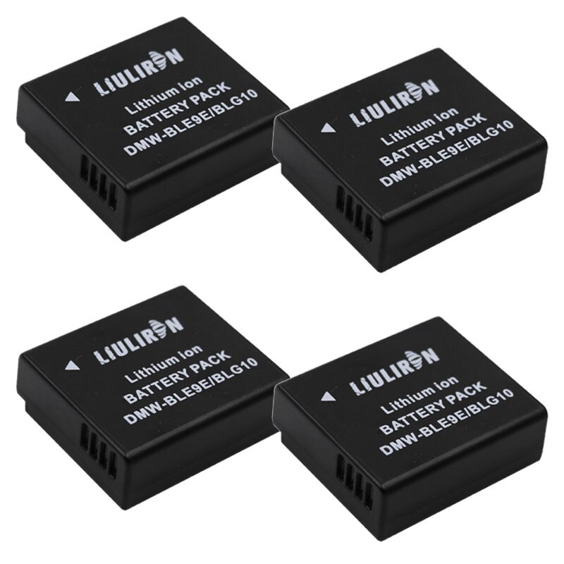 Batterie 4x DMW-BLG10 DMW BLG10E BLG10 DMW-BLE9 + LCD double chargeur pour Panasonic LUMIX GF5 GF6 GX7 LX100 GX80 GX85 GX7 Mark II: 4battery