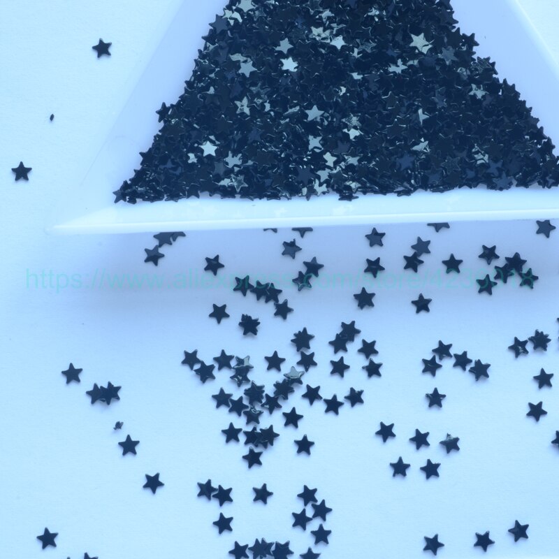 Sequin 25g 2mm Solid Black Star Vorm PVC Losse Pailletten Voor Ambachten Pailetten Naaien Decoratie Kledingstuk Kid DIY accessoire