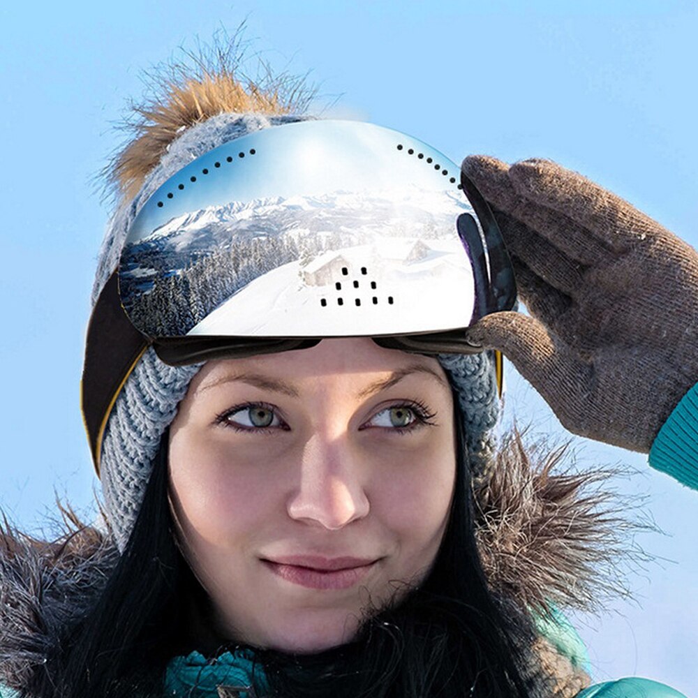 Ski Goggles Double Layers Anti-fog Large Spherical Full Face Block Nasal Snow Goggles Cocker Myopia Glasses OutdoorAccessories