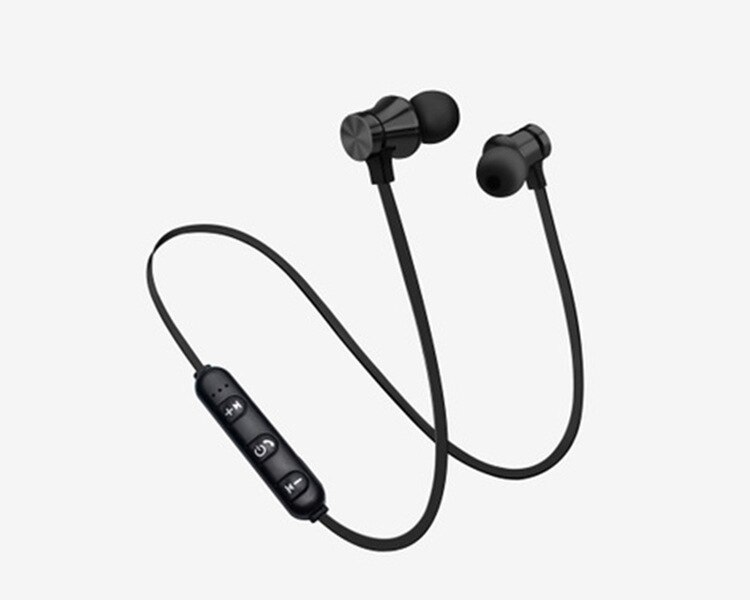 Magnetisk trådløs bluetooth 4.2 øretelefon  xt11 sport running trådløst bluetooth headset til iphone 6 8 x 7 huawei håndfri: Sort