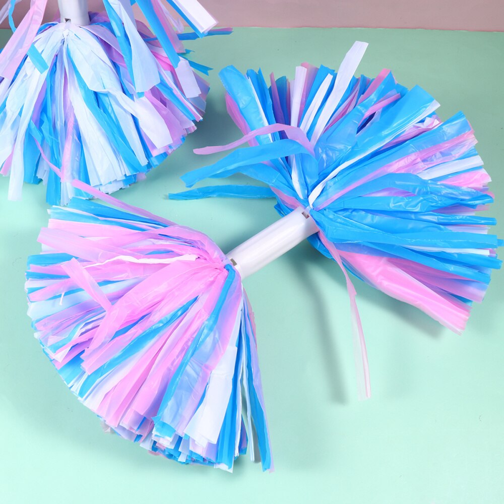 1 Pair Cheering Poms Cheerleader Supplies Sport Cheerleader Pom Poms for Competitive Race Performance (Blue and White a