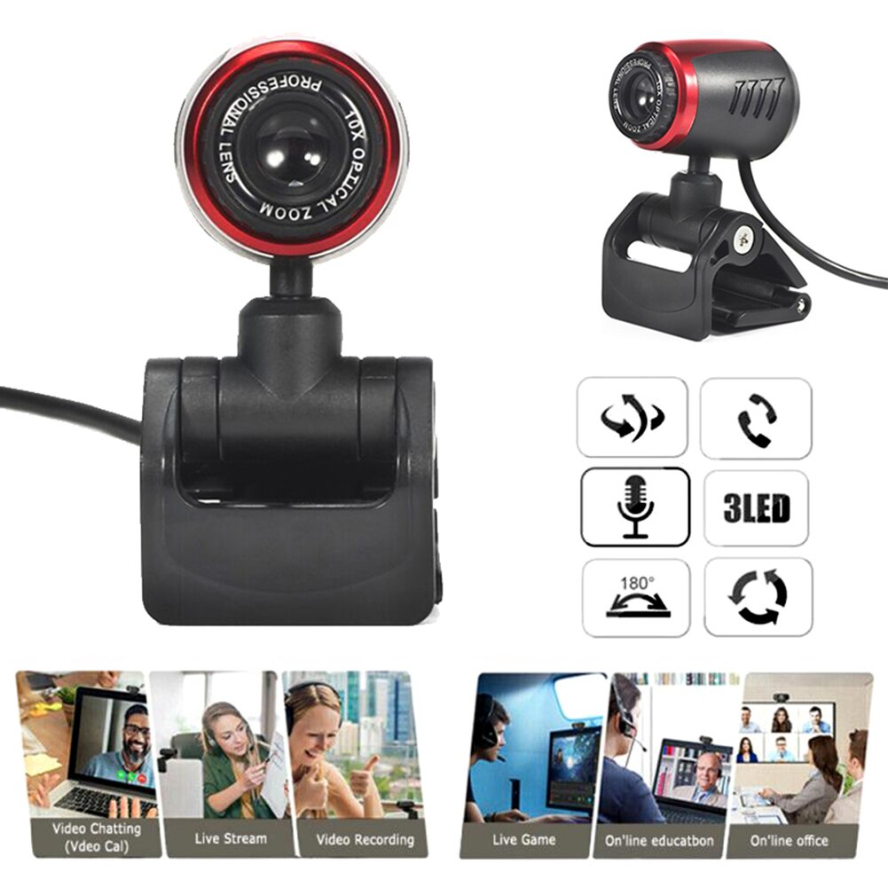 HD 720P Home Webcam USB Video Recording Web Camera with Mic for Laptop Computer USB Teaching Live Conference Camera