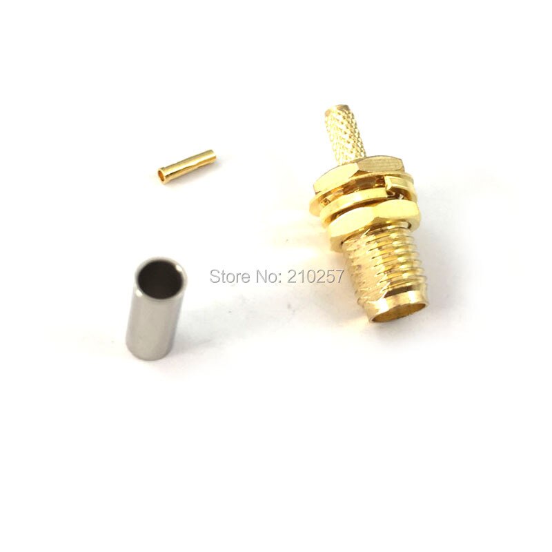 1pc SMA Female Jack Nut RF Coax Connector Crimp for RG316,RG174,LMR100 Cable Straight Goldplated
