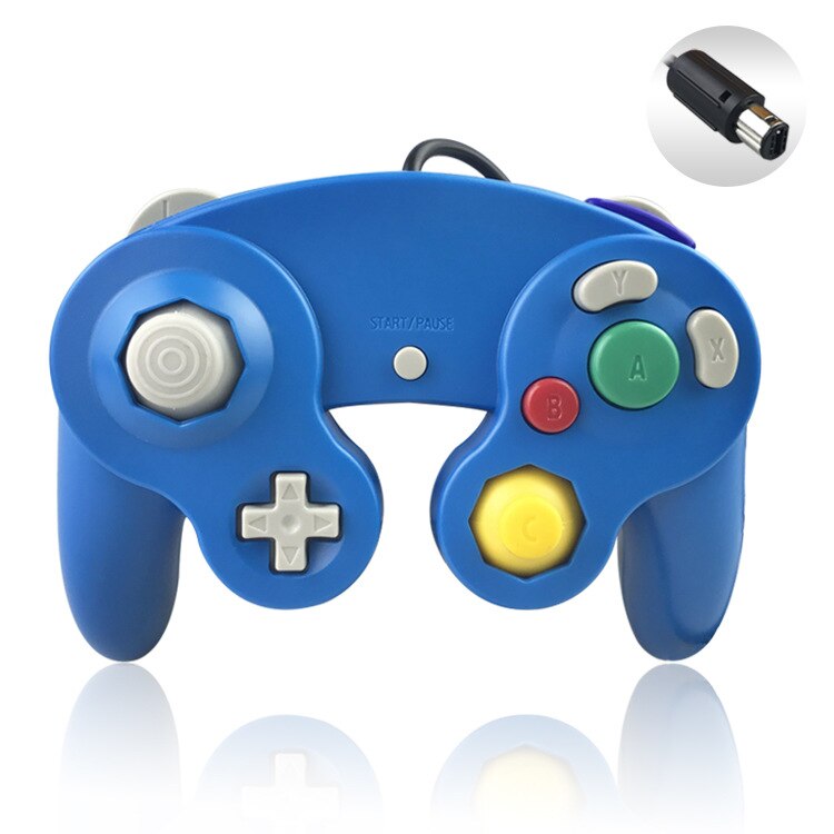 Wired USB/GC Controller For NGC Gamecube For Nintendo Switch Controller Adapter for NGC Gamepad Controle PC GC Handheld Joystick: Blue