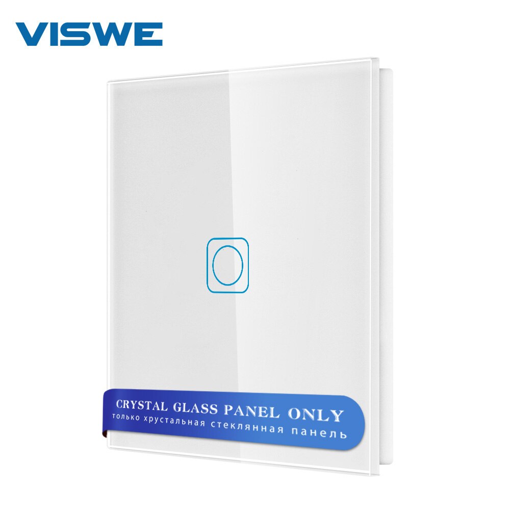 Viswe F Serie Leeg Paneel 82*82Mm Wit Alleen Crystal Gehard Glas Touch Schakelaar Panel Module: White 1Gang panel