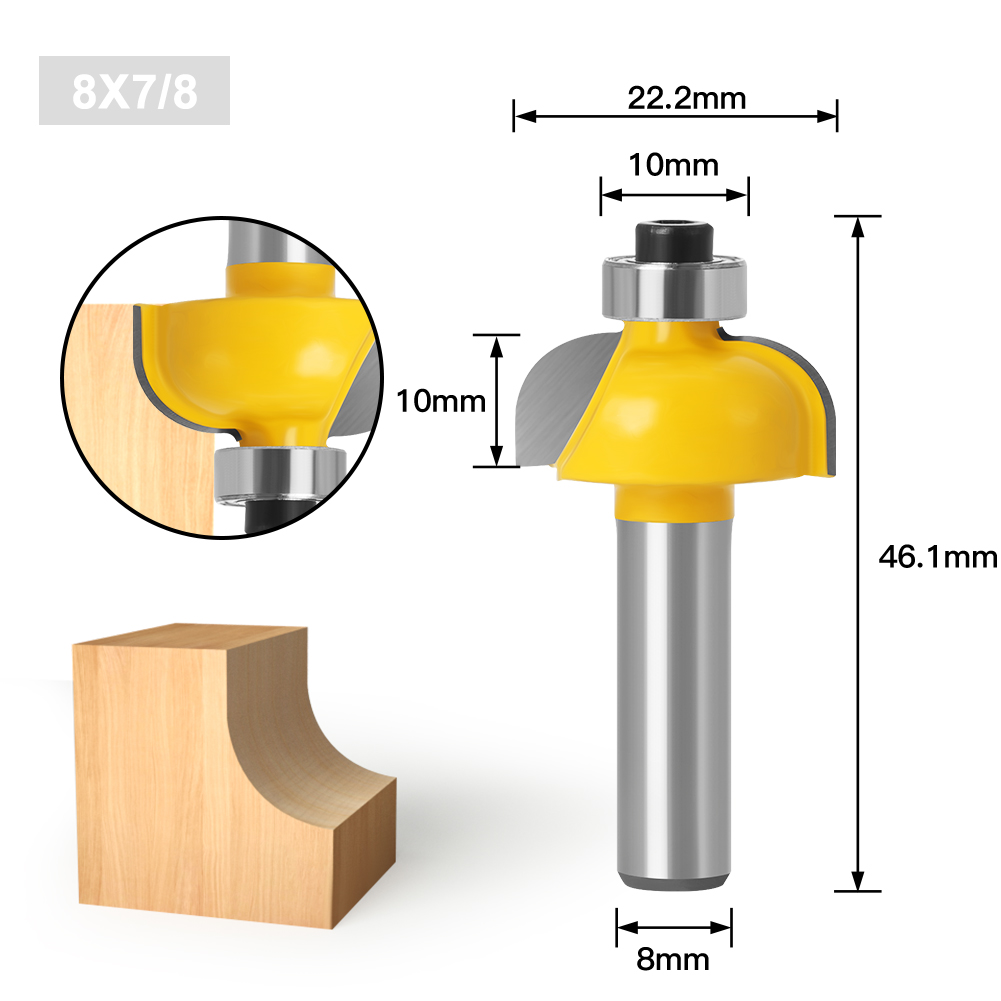 1pcs/set Cove Bit With Bearing8mm shank Dovetail Router Bit Cutter wood working: 8X22.2