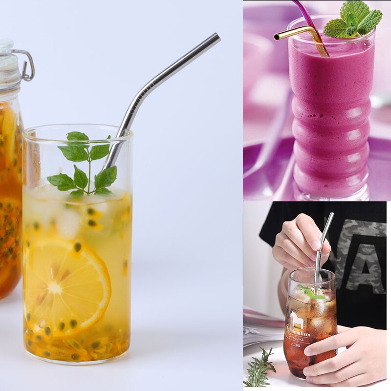 Reusable Drinking Straw Stainless Steel Straw for Bubble Tea Eco Friendly Drinking Straws for Drink Water Cappuccino Coffee