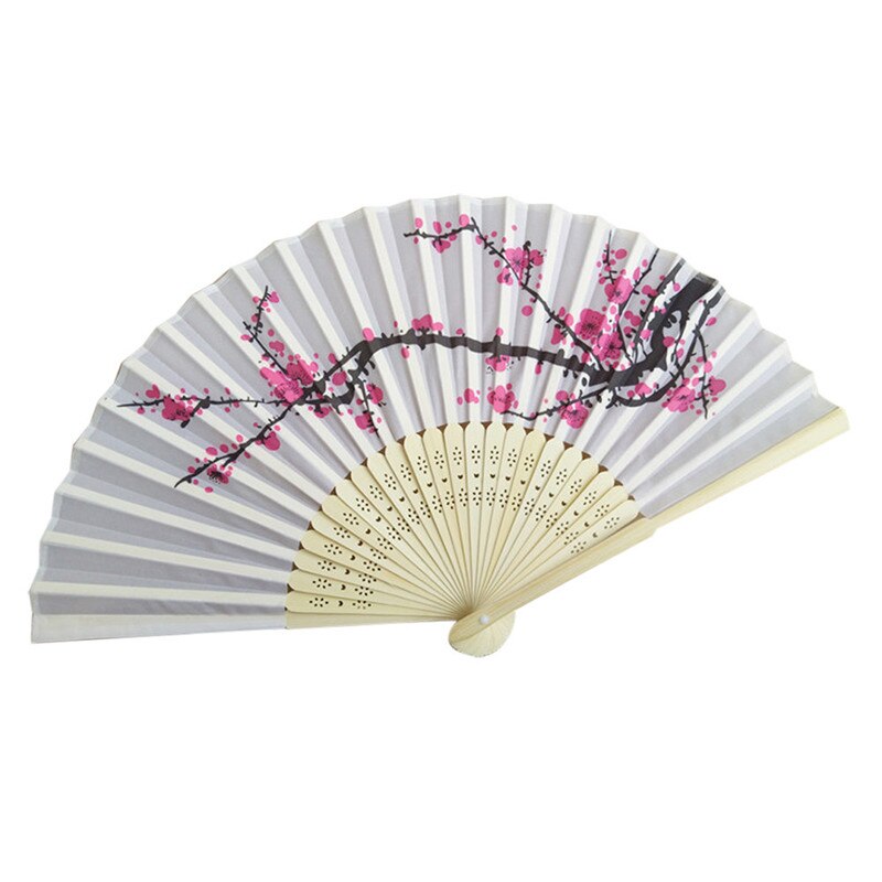 Craft Fans Folding Hand Held Flower Fan Pattern Folding Dance Wedding Party Lace Silk Home Practical #0509