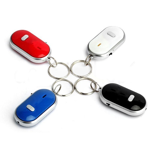 Anti-verloren Led Key Finder Vinden Locator Sleutelhanger Fluitje Pieptoon Controle Torch