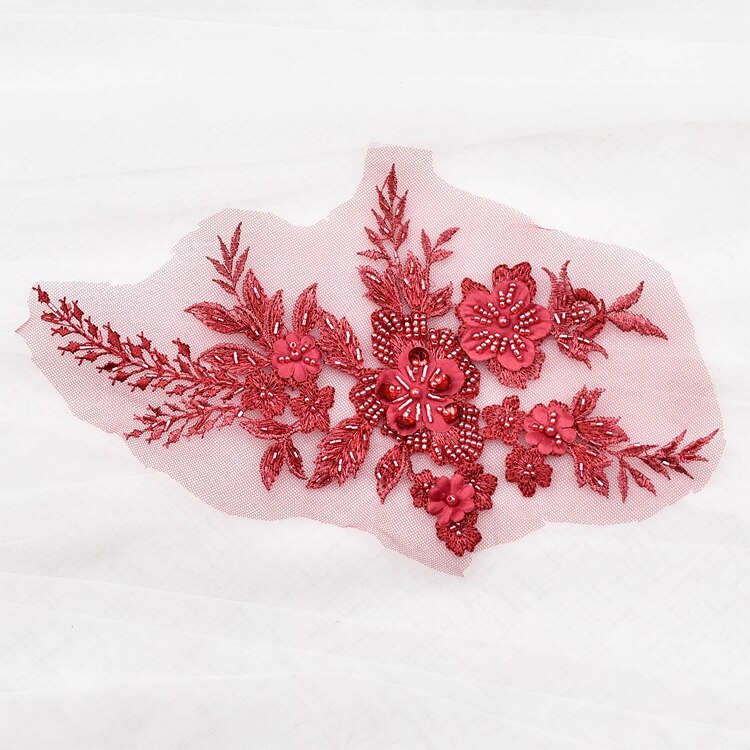 Perler broderi blomster blonder applikationer til brudekjole blå broderede blomsterlapper til tøj store perches