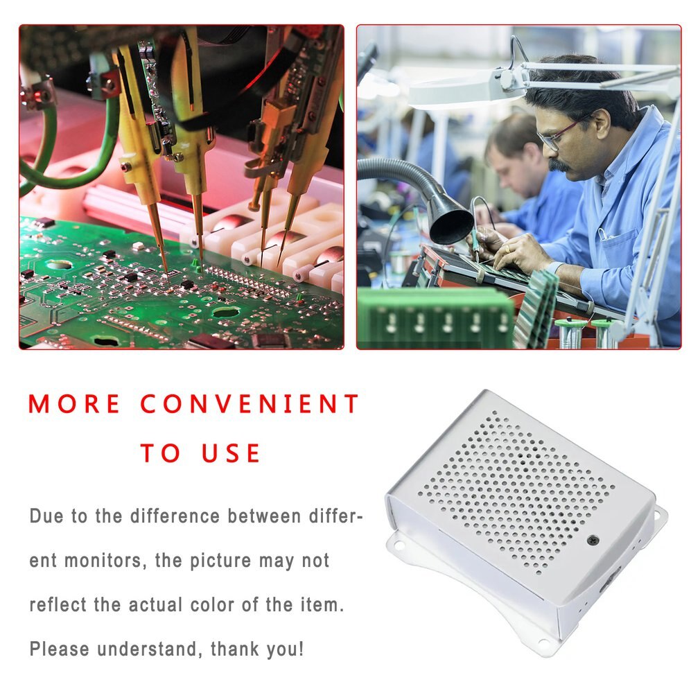 Housing Aluminum Alloy Case Dual Mounting Plate Protective Shell Metal Enclosure fit for Raspberry Pi 4 Model B