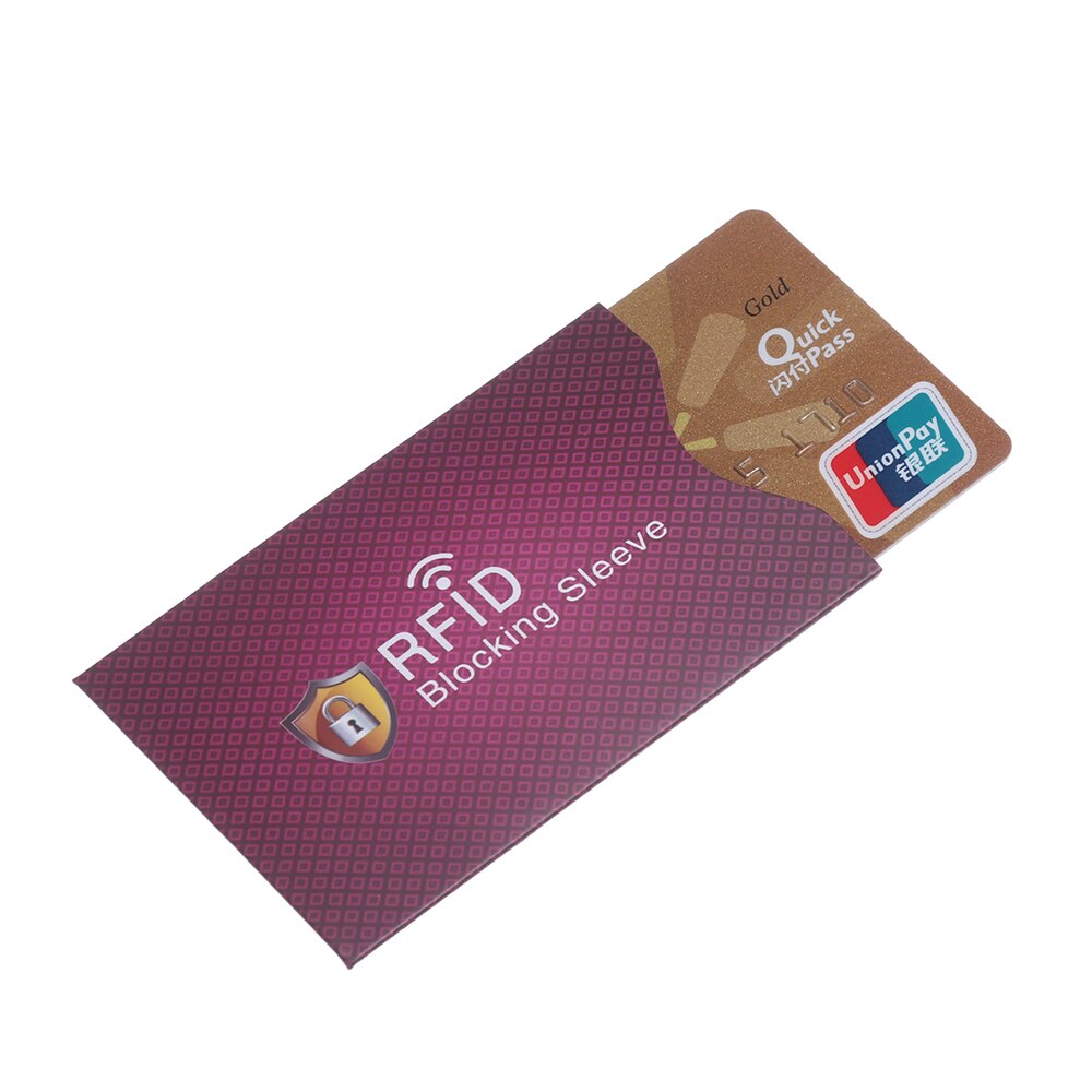 Anti Diebstahl Scan NFC Abdeckungen EMF Abschirmung RFID Blocking Sleeve Schutz Halter für ID Kreditkarte 4 stücke: Burgunderrot
