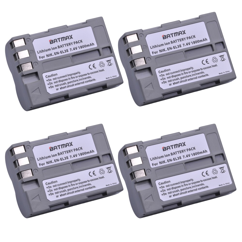 Batmax 1800mAh EN-EL3E EN-EL3 Battery +USB Dual Charger for Nikon D30 D50 D70 D90 D70S D300 Camera: 4 battery