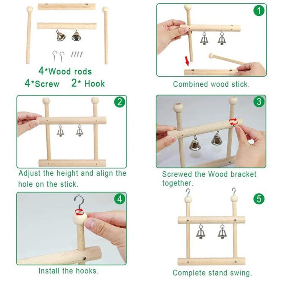 8 stuks vogelspeelgoed voor papegaaien, vogelschommel, kauwbaar hangende zitstokken, vogelkooi, grasparkiet, speelgoed, ara's, parkieten, hangmat, bel, speelgoed