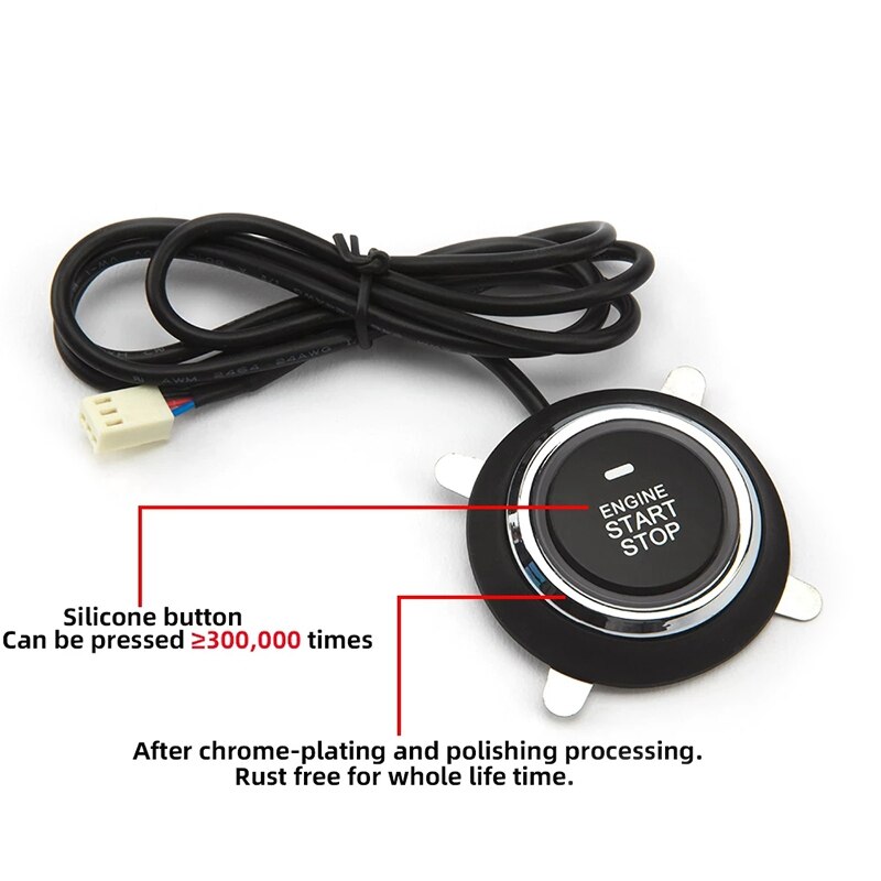 12V Car Remote Engine Starters Button Door Lock Keyless Entry System Central Locking Alarm System Kit