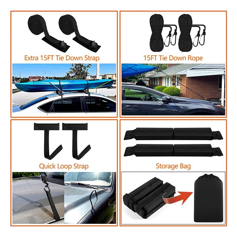 Car Soft Roof Rack Pads Luggage Carrier for Kayak Surfboard-SUP Canoe Kayak Accessories