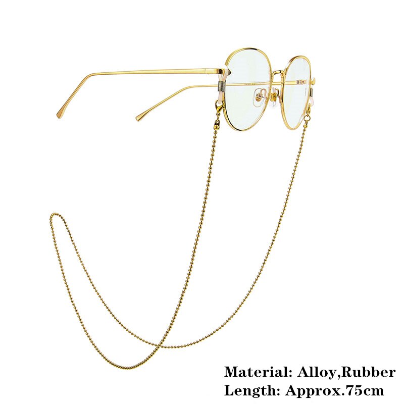 Goud zilver metalen brillenketting band brillenkettingen glazen kralen brillenkoorden koordhouder brillenkoorden: Nr . .5