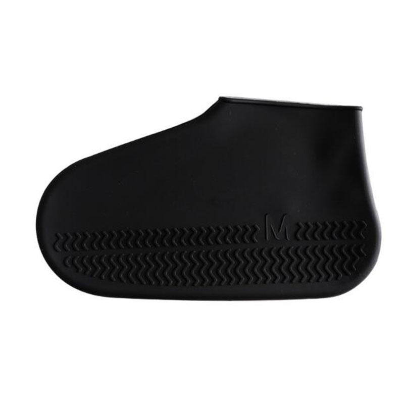 1 Paar Herbruikbare Latex Waterdichte Regen Schoenen Covers Anti-Slip Rubber Rain Boot Overschoenen S/M/L schoenen Accessoires Schoenen Cover: black / S