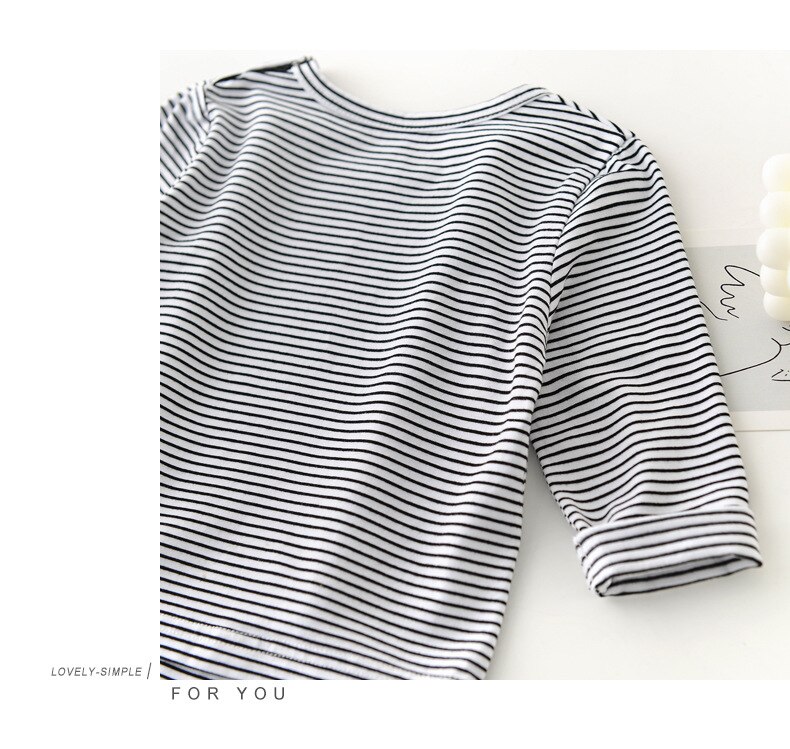 Roupa Casual Para Crianças Bebê Listrado Camiseta de Manga Longa Primavera Outono Novos Meninos E Meninas T Camisa Do Bebê T-shirt Infantil Tops de Algodão