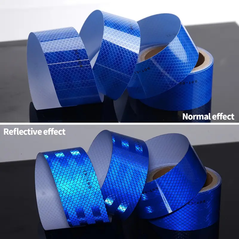 Waterproof Reflective Car Stickers DOT-C2 Blue Self-adhesive High Visibility Caution Warning Safety Tape Reflectors Strips