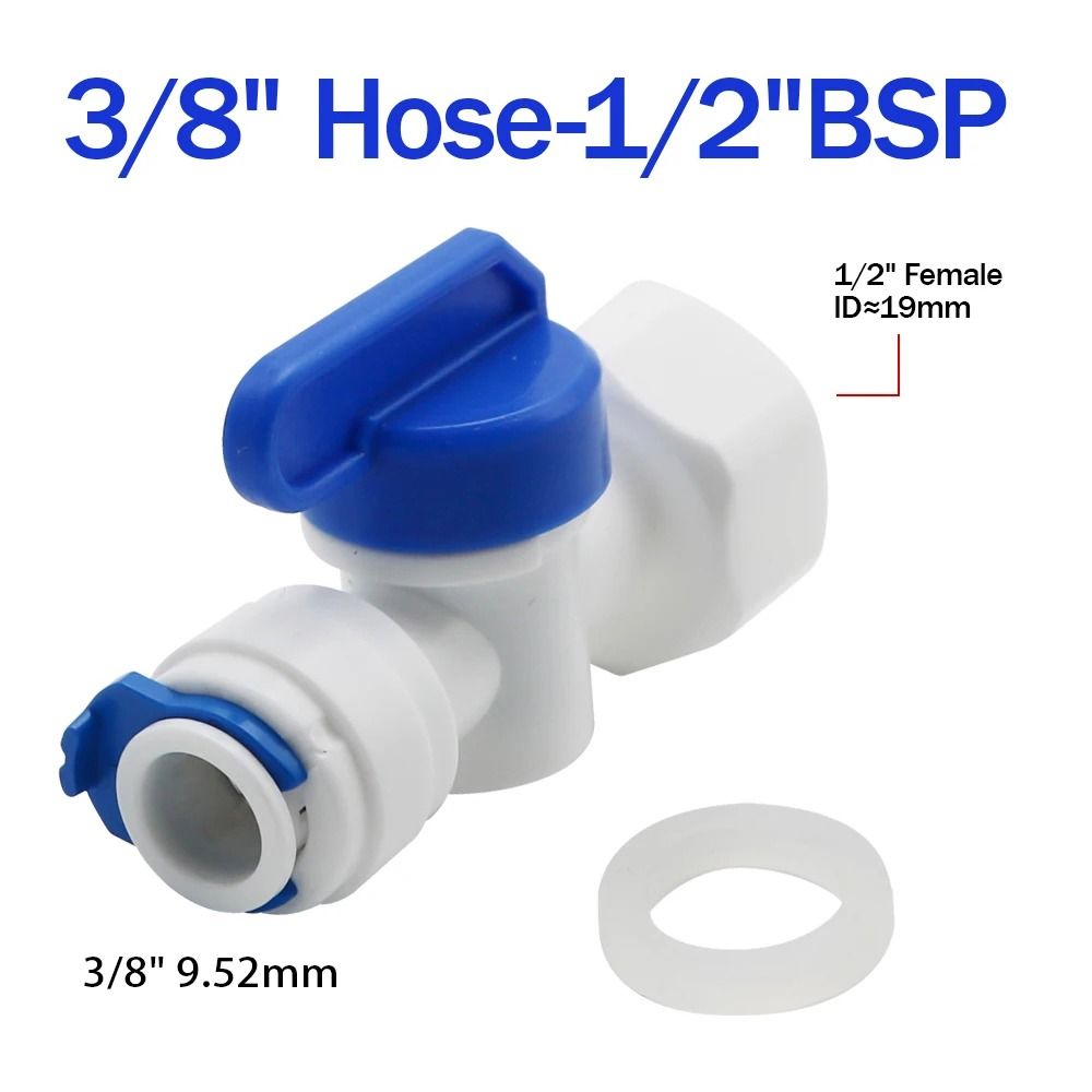 Plastic Kogelkraan 1/4 "3/8" Od Slang Snel Aansluiten Mannelijke Vrouwelijke Draad Mannelijke 1/2 "Vrouwelijke Reveser Osmose Aquarium Fitting: Rood