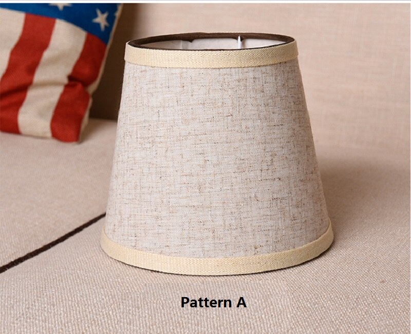 2 stykker/partier  e14 linned stof lampe dæksel lampeskærm montering tilbehør til amerikansk stil pendel væg lampe dæksel: Mønster a