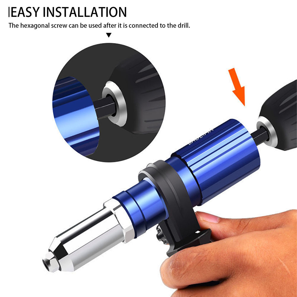 Klinknagel Adapter Set Vervanging Accessoires Draadloze Klinken Anti Slip Power Boor Draagbare Tool Elektrische Insert Moer Professionele