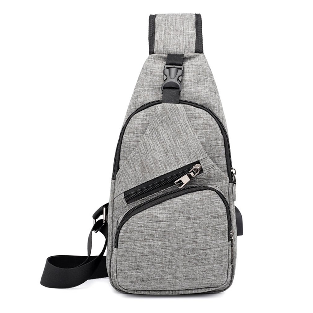 Anti Diefstal Borst Zak Men's Trend Praktische Canvas Taille Usb Opladen Man Vrouw Schoudertas Crossbody Tas: Default Title