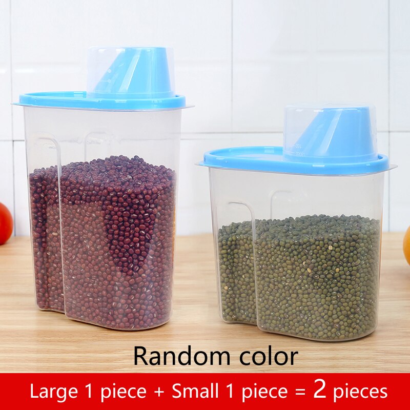 PP Food Storage Box Plastic Clear Container Set with Pour Lids Kitchen Storage Bottles Jars 67Oz~88Oz H1211: L1-S1