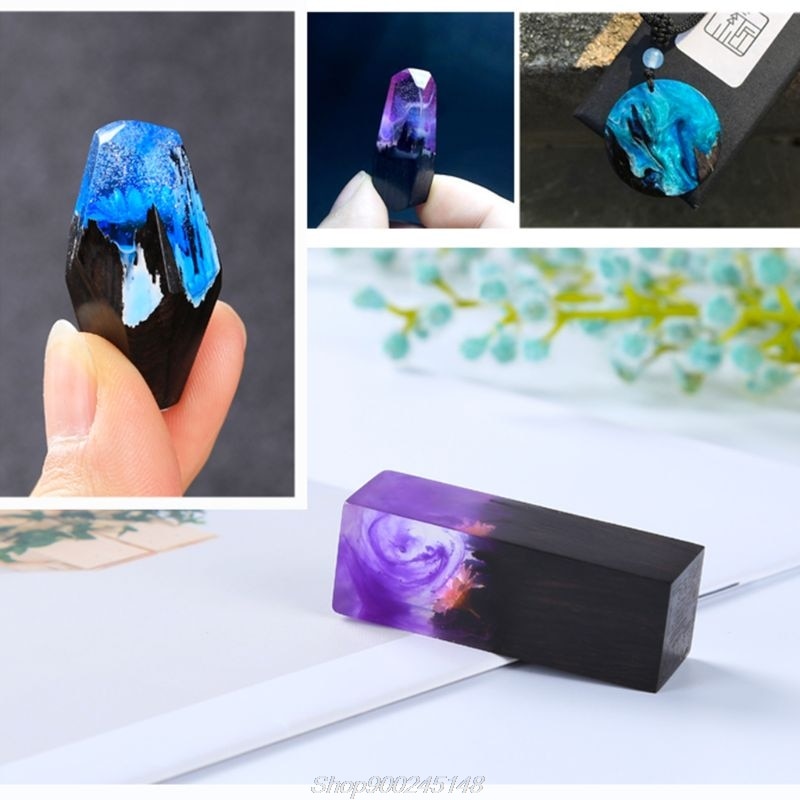 Epoxy Resin Craft Material Ebony Art Making DIY Stamp Jewelry Making Necklace Pendant Landscape Natural Wood Jy15 20