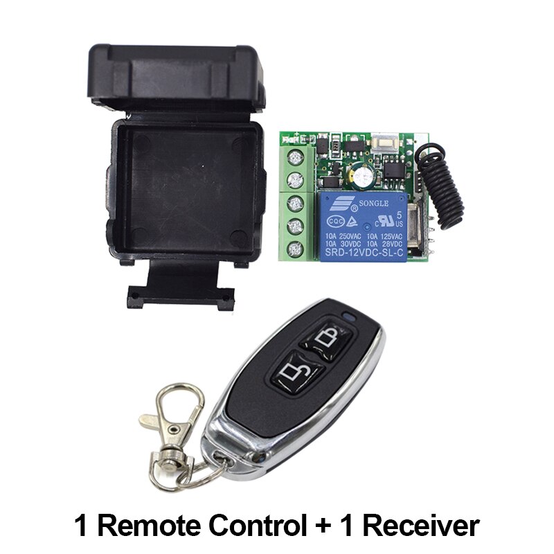 DC12V Wireless Remote Control Light Switch 10A Relay Output Radio DC 12V wuth Two-button Remote Control Switch 433MH