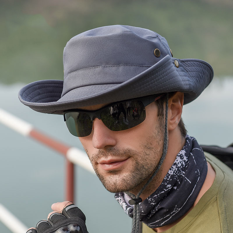K31 Mannen Hoed Panama Emmer Hoed Outdoor Zon Hoeden Voor Mannen Mode Zomer Hoed Zonneklep Visser hoed Anti-Uv Zonnehoed: DarkGrey-adjustable