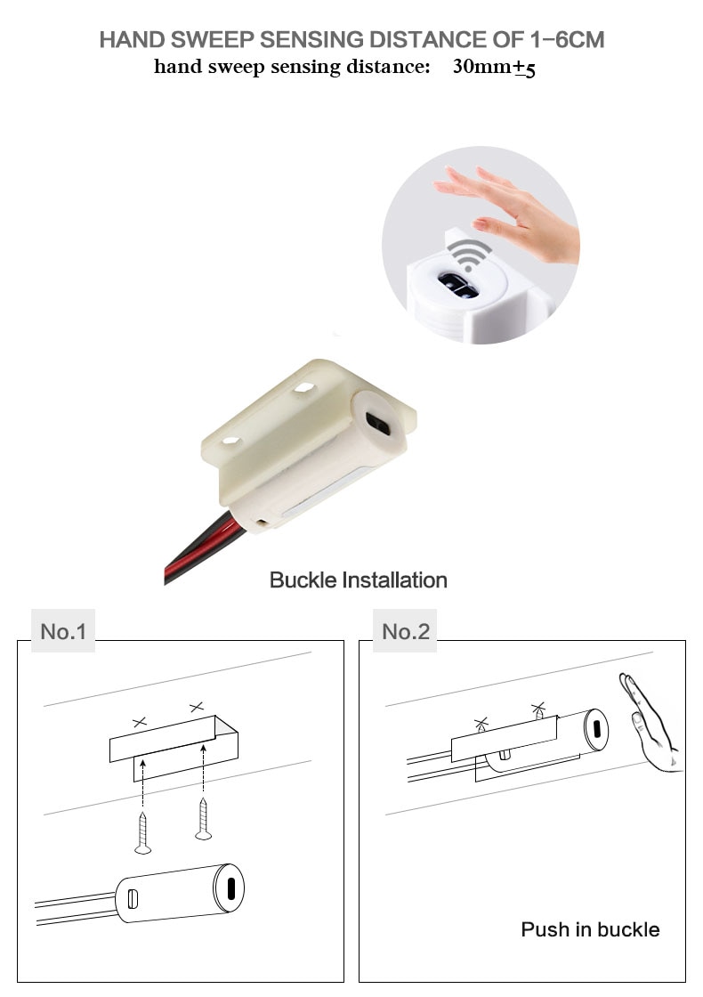 12V 5A Hand Sweep Switch IR Motion Sensor Switch For Closet Cabinet Light Wardrobe Lamp